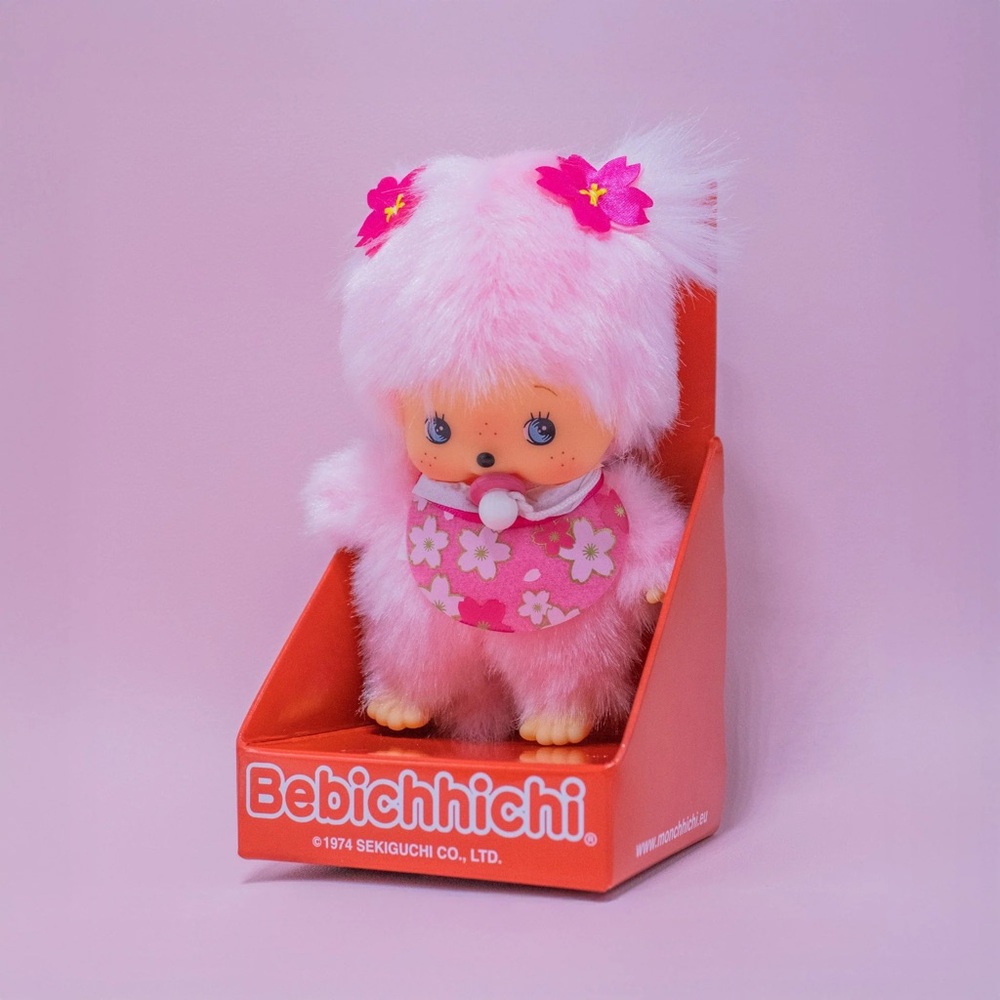 NEW🌸 Sakura Girl Bebichhichi Monchhichi Baby Pink 5” Plush Doll Sekiguchi